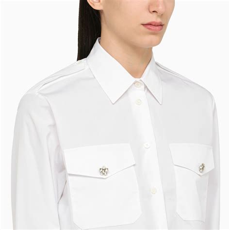 camicia bianca prada|Prada.